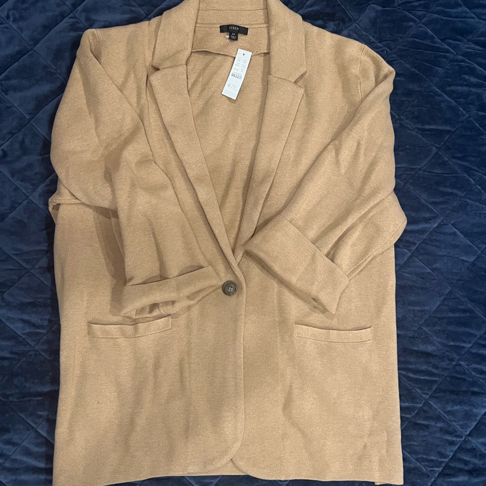 NWT J Crew Beige/Tan Sweater Blazer, Size 2X
